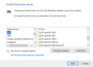 HP printer driver download