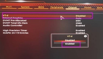 GIGABYTE VT activation