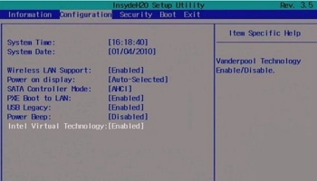 InsydeH20 VT activation